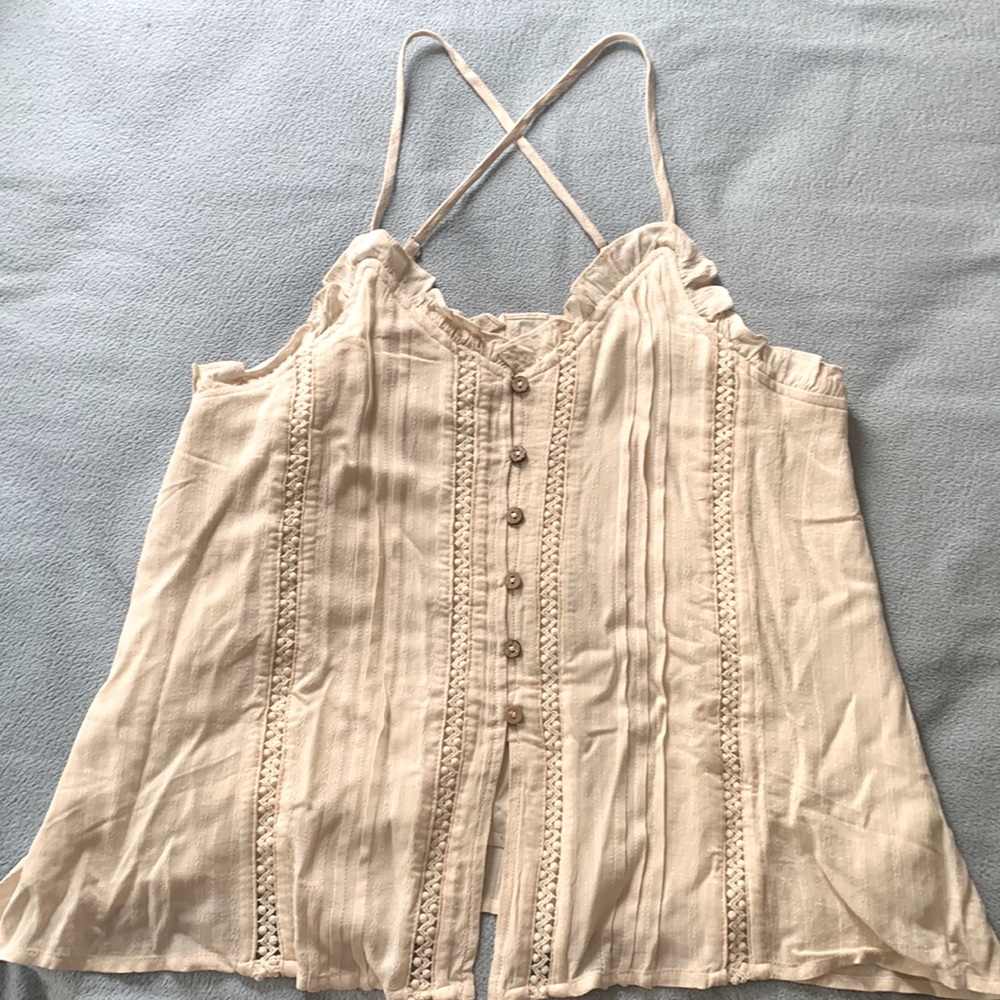 Miss Me flowy tank. Never Worn. Fits big.